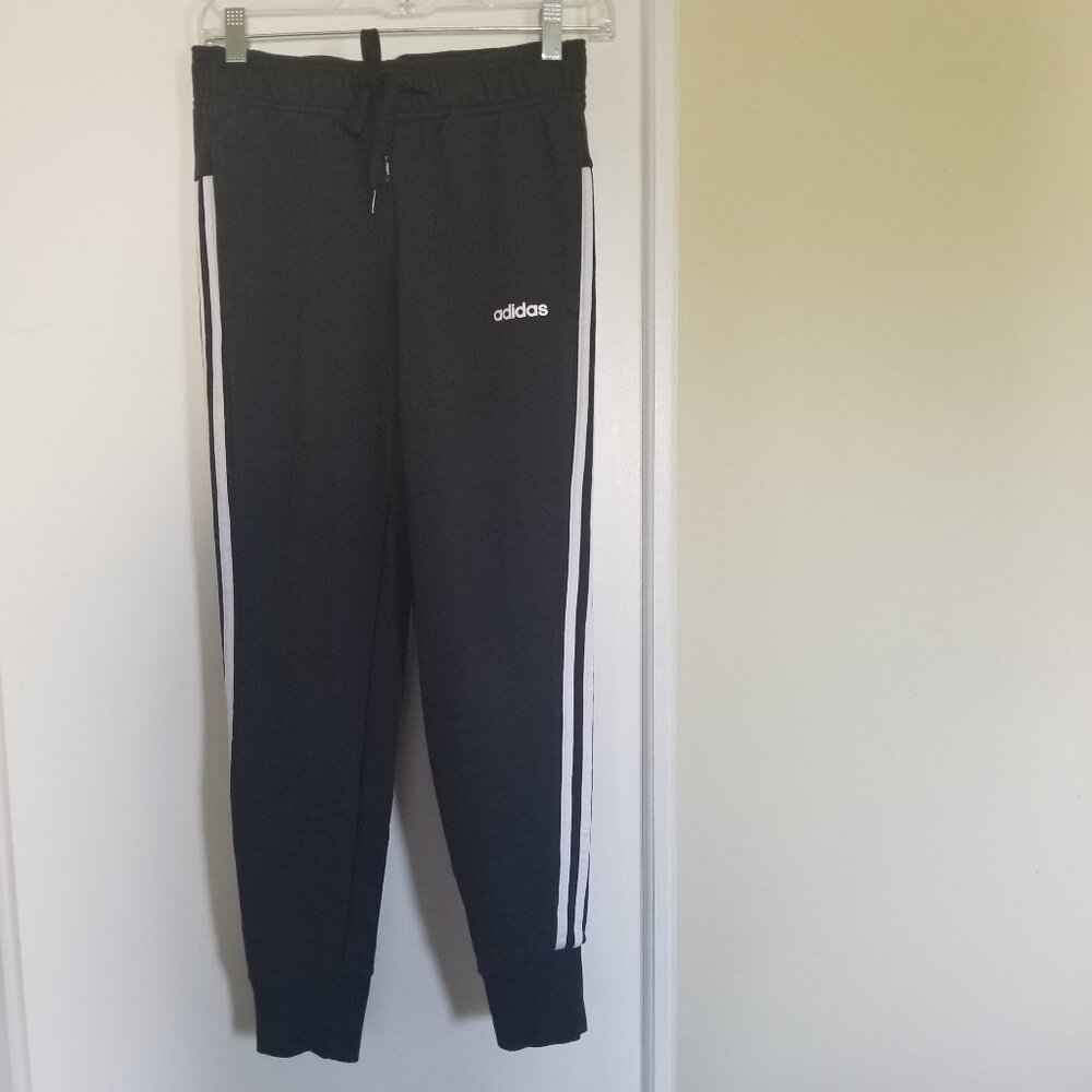 Adidas Essentials Black Sweatpants with 3 Stripes size XS